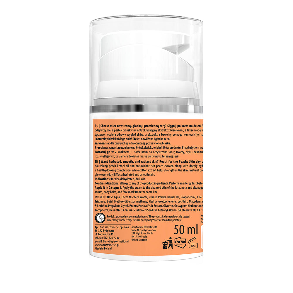 Apis Peachy Skin Drėkinamasis Dieninis Kremas SPF 20 50ml – produkto vaizdas 2