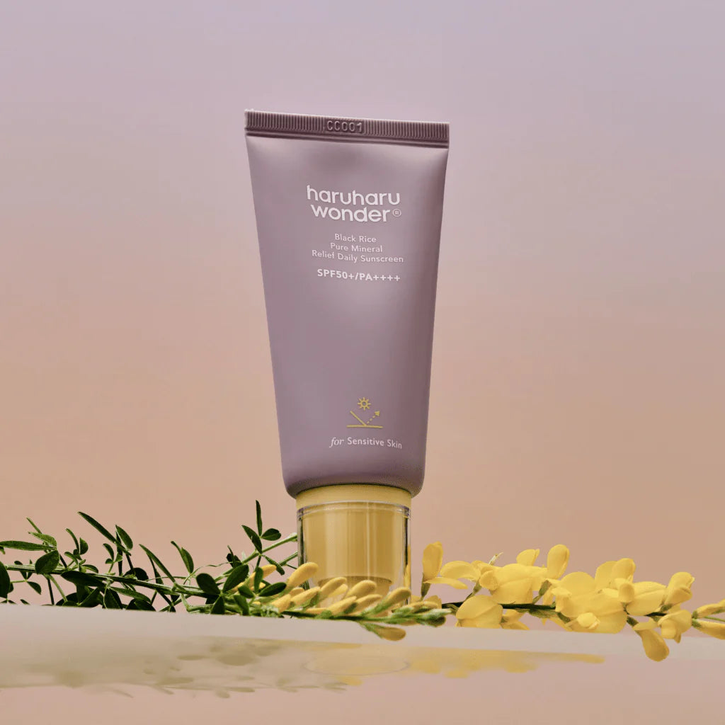 Haruharu Wonder juodųjų ryžių mineralinis raminamasis SPF 50+ saulės kremas 50 ml