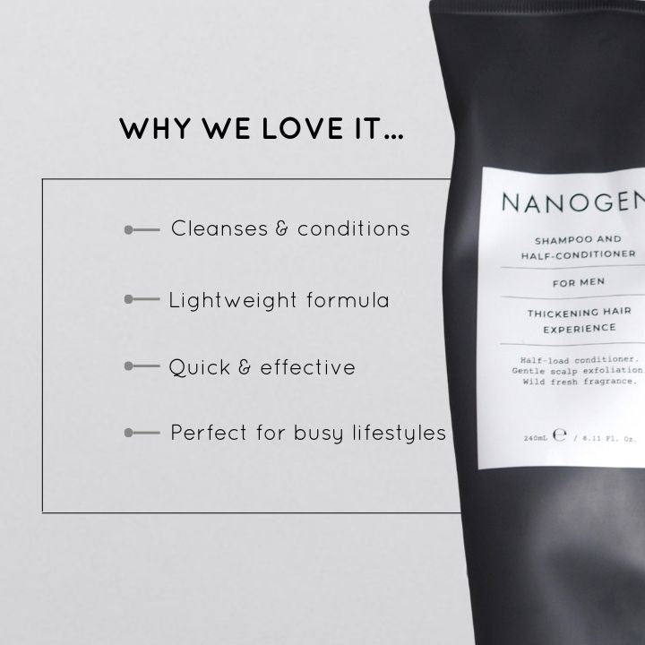Nanogen plaukų apimtį didinantis šampūnas ir kondicionierius vyrams 240ml