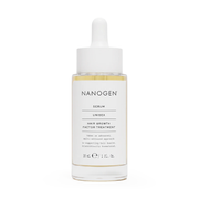 NANOGEN Serum Hair Growth Factor Treatment in a clear glass bottle with a white dropper cap 