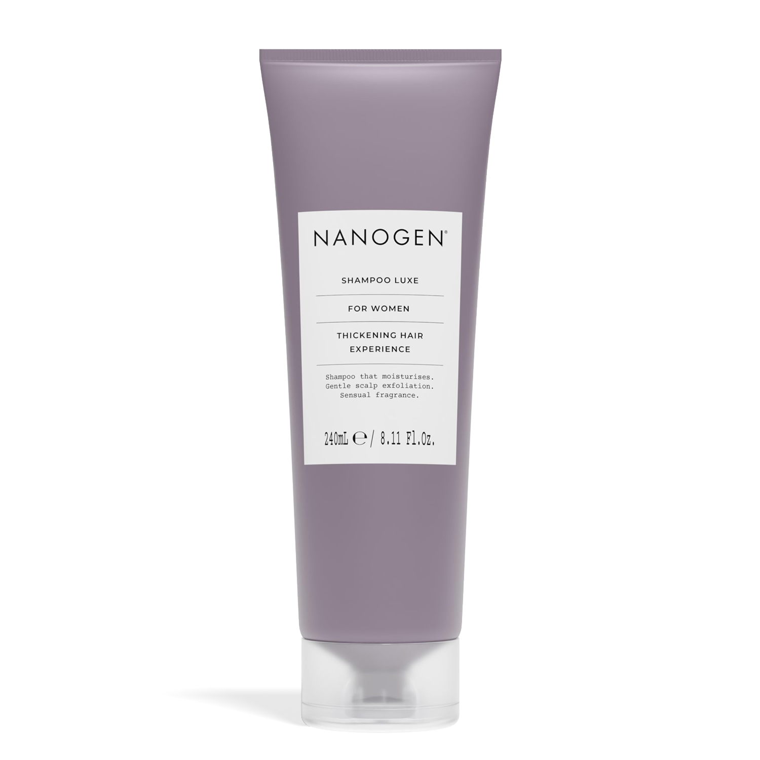 A tube of Nanogen Shampoo Luxe for women