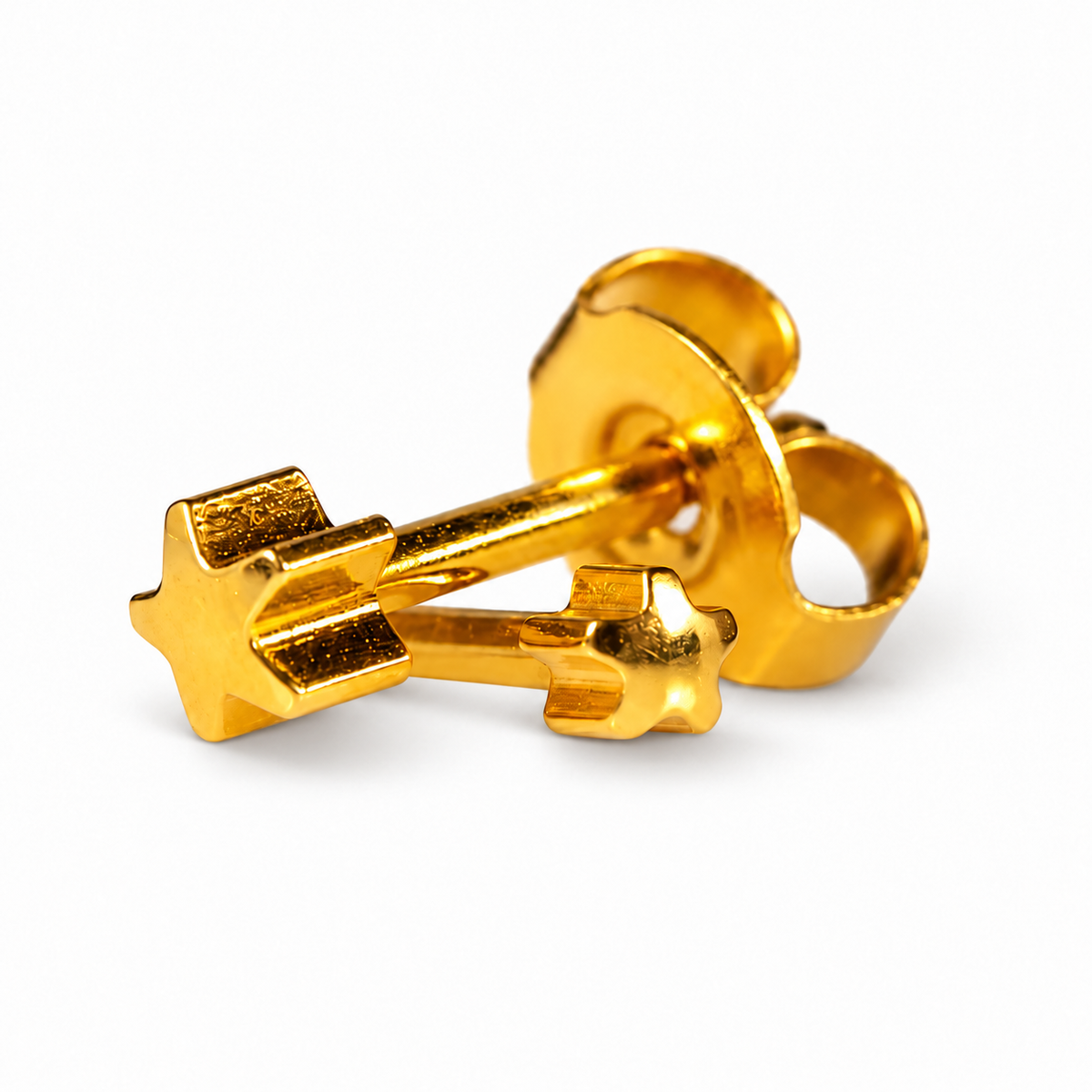 Caflon Mini Žvaigždutė 3mm stud tipo auskarai, paauksuoti