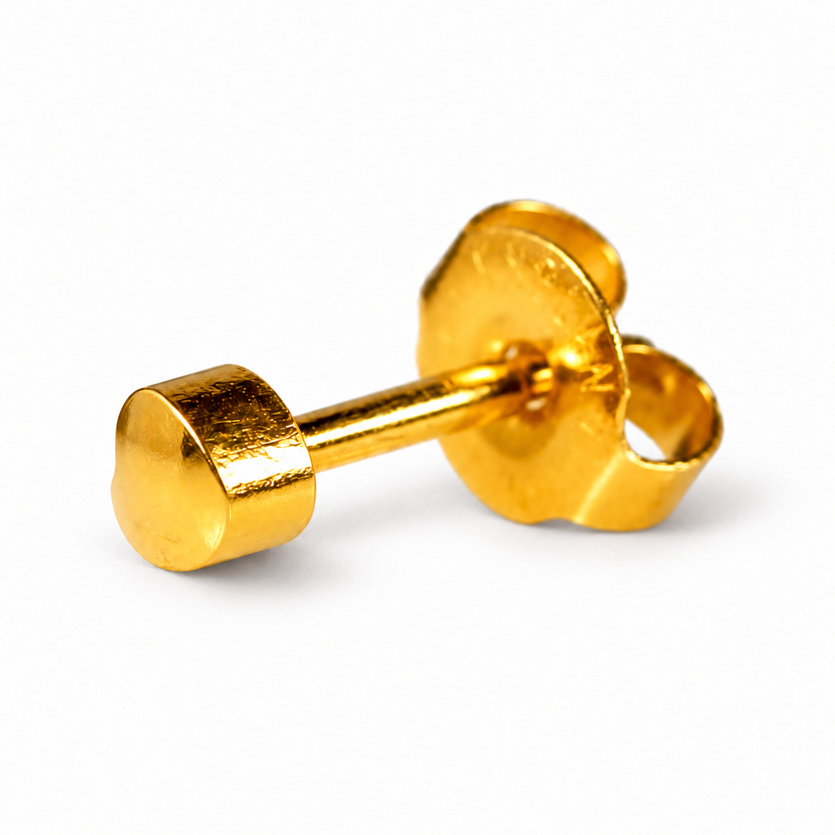 Caflon Širdelė 4mm stud tipo auskarai, paauksuoti