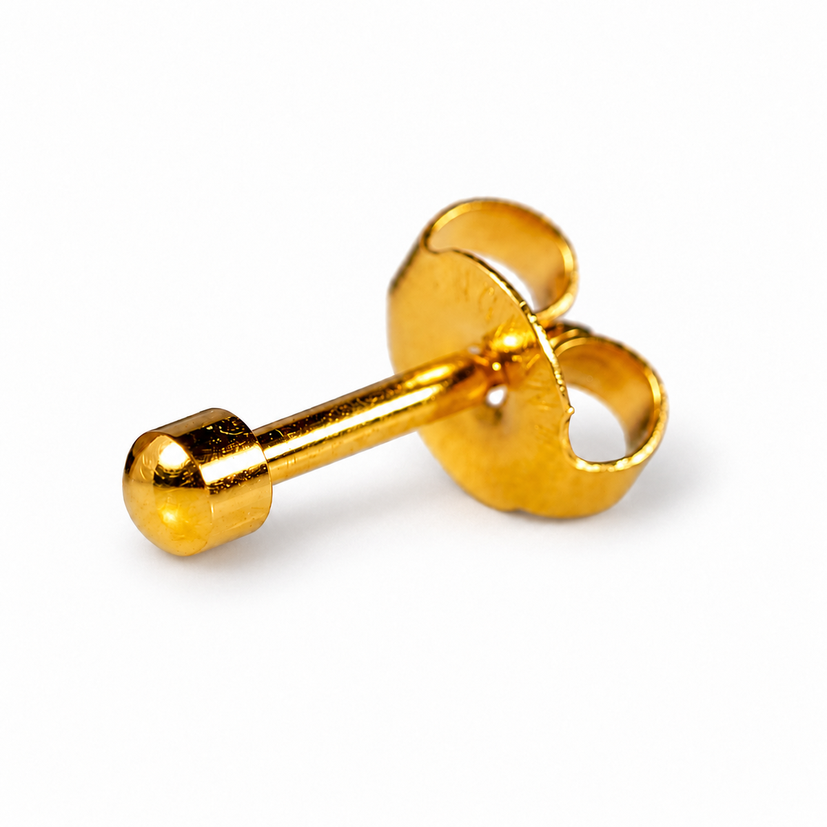 Caflon Mini Rutuliukas 3mm stud tipo auskarai, paauksuoti