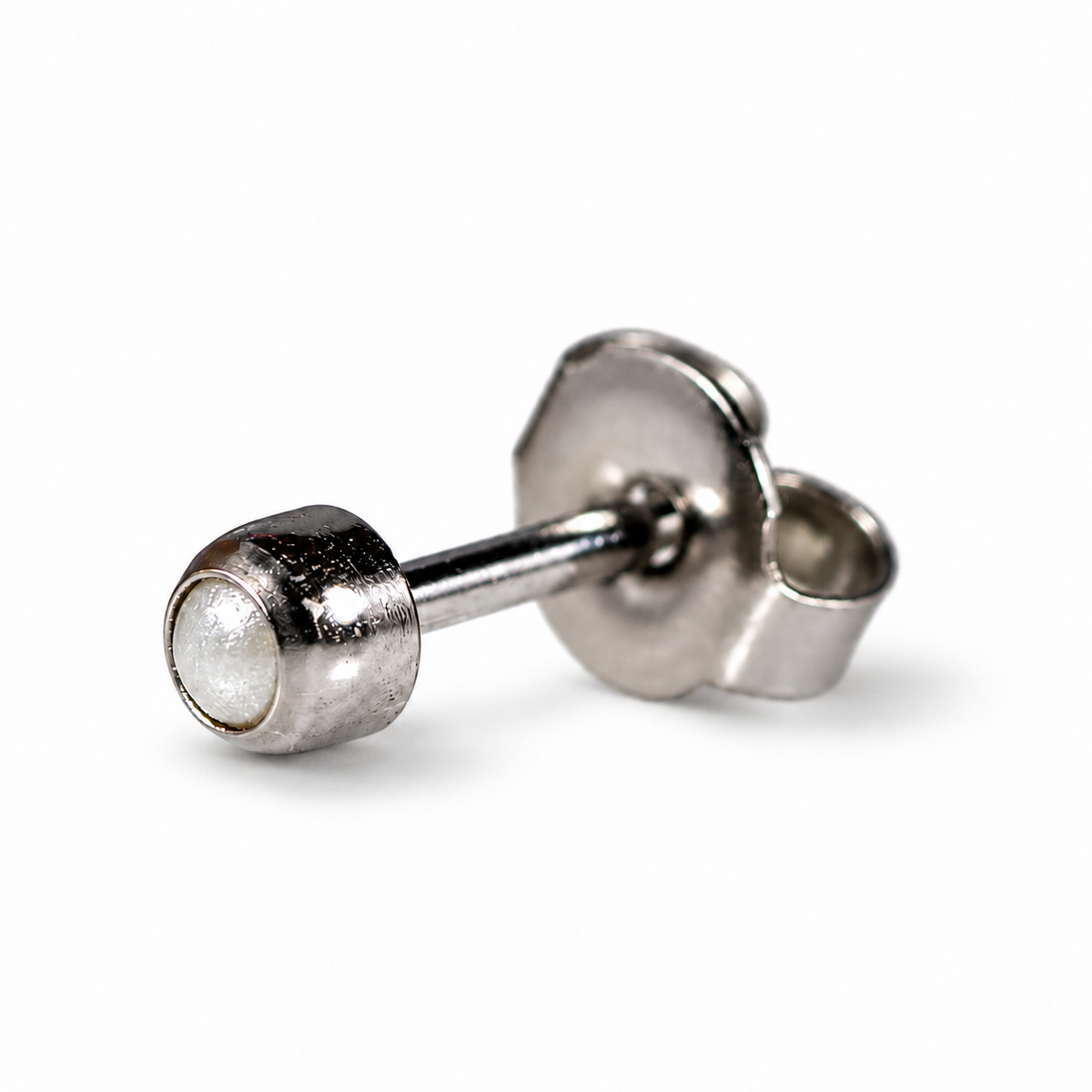 Caflon Perlo Kabošonas 4mm stud tipo auskarai, nerūdijantis plienas