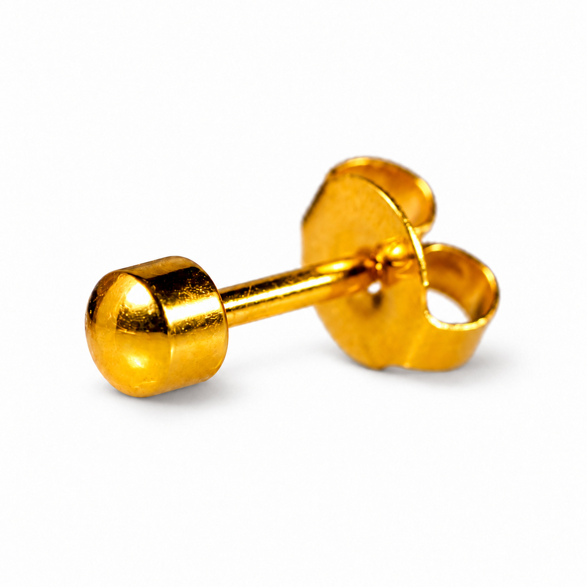 Caflon Rutuliukas 4mm stud tipo auskarai, paauksuoti