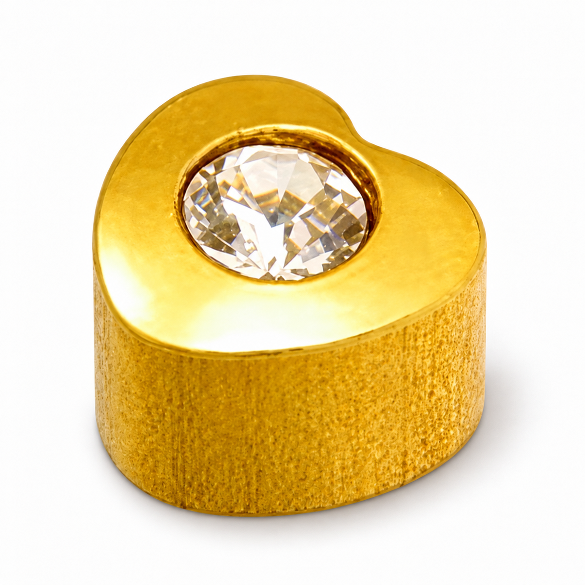 Caflon Kristalo Širdelė 4mm stud tipo auskarai su skaidriu akmenėliu, paauksuoti