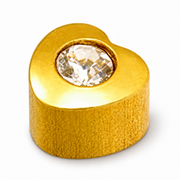 Caflon Kristalo Širdelė 4mm stud tipo auskarai su skaidriu akmenėliu, paauksuoti