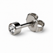 Caflon Kristalas 4mm stud tipo auskarai su skaidriu akmenėliu, titanas
