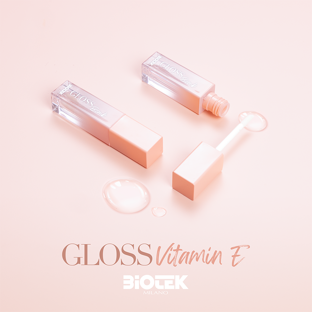 Biotek Gloss Bomb 2ml tūbelės produktų stende