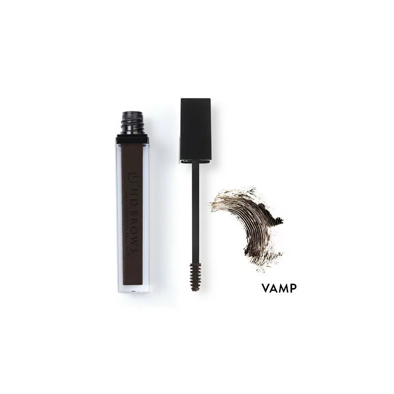 HD Brows Brow Colourfix Vamp tūbelė, šepetėlis ir atspalvio pavyzdys