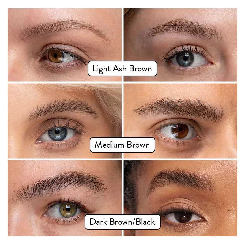 HD Brows Brow Glue atspalvių rezultatai ant suformuotų antakių