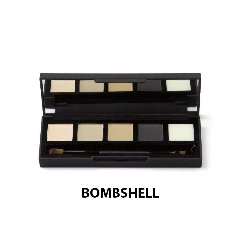 Atidaryta HD Brows Bombshell akių ir antakių paletė su šepetėliu